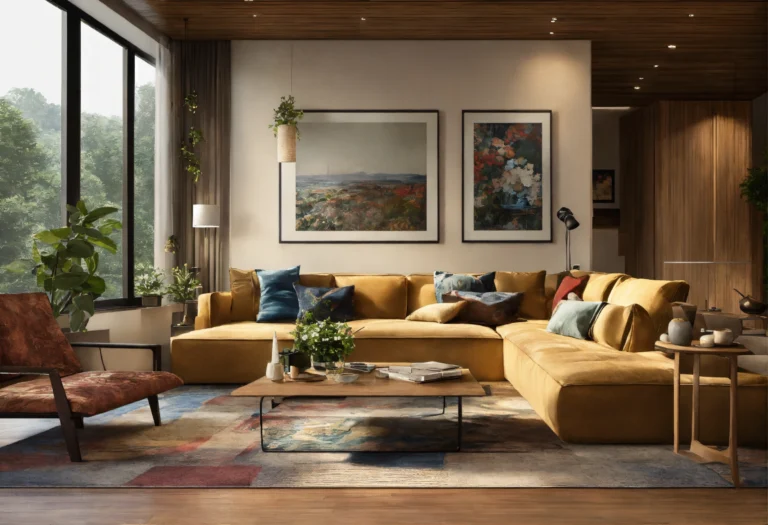 Create a realistic picture of a modern living room